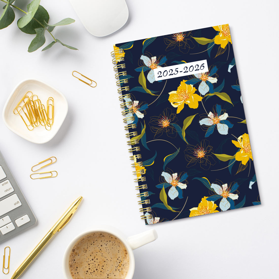 Academic Weekly Planner, Blossom, 2025-2026 - Bilingual - Blueline CA114BPG-26 #colour_blossom-navy