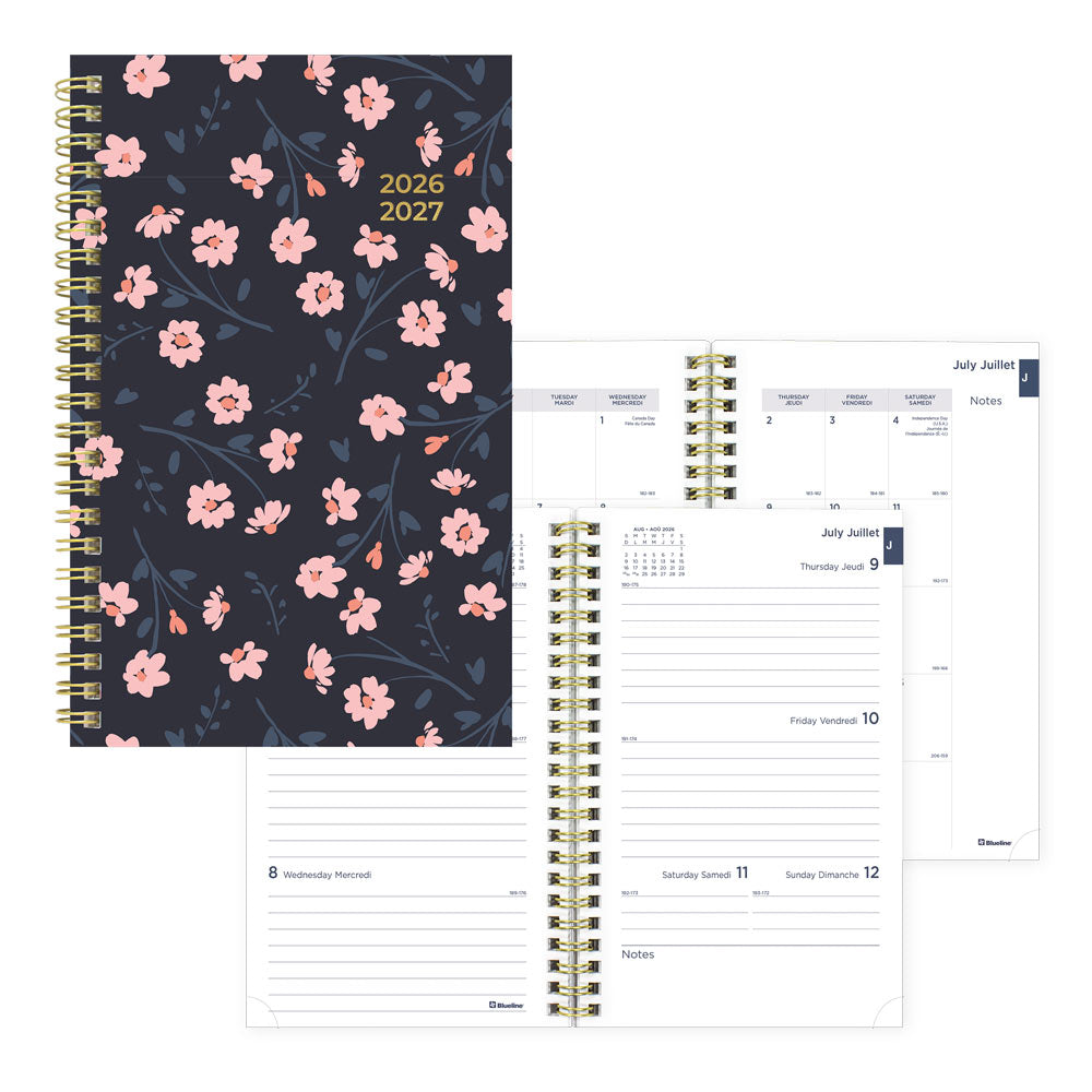 Blueline Academic Weekly Planner, Blossom, 2026-2027 - Bilingual CA114BPG.02 #colour_blossom-pink