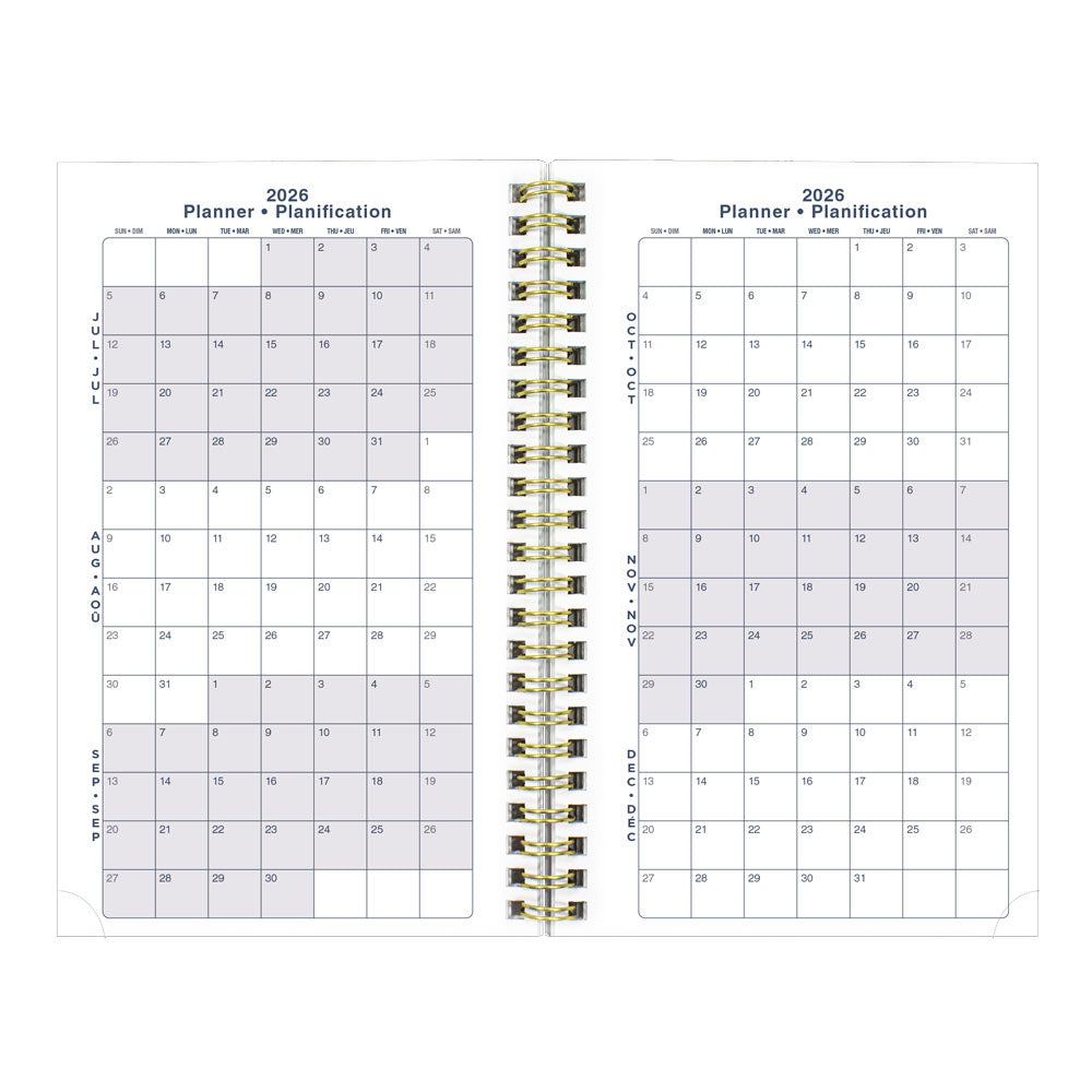 Blueline Academic Weekly Planner, Floral, 2026-2027 - Bilingual CA114BPM.01 #colour_floral-blue