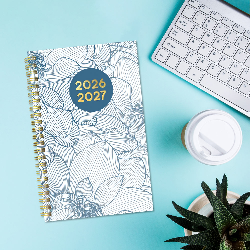 Blueline Academic Weekly Planner, Floral, 2026-2027 - Bilingual CA114BPM.01 #colour_floral-blue
