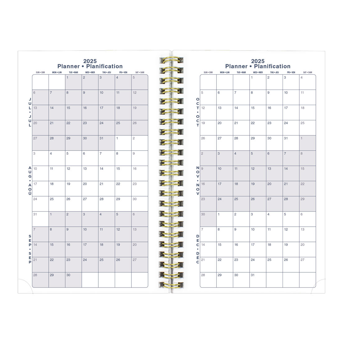 Academic Weekly Planner, Botanical, 2025-2026 - Bilingual - Blueline CA114BPM-26 #colour_botanical blue