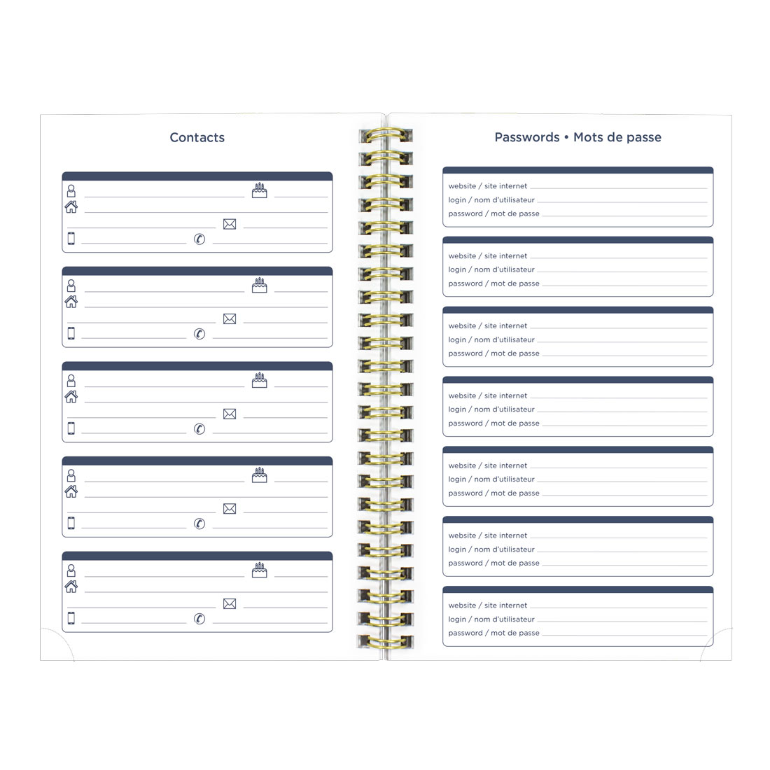 Academic Weekly Planner, Botanical, 2025-2026 - Bilingual - Blueline CA114BPM-26 #colour_botanical blue