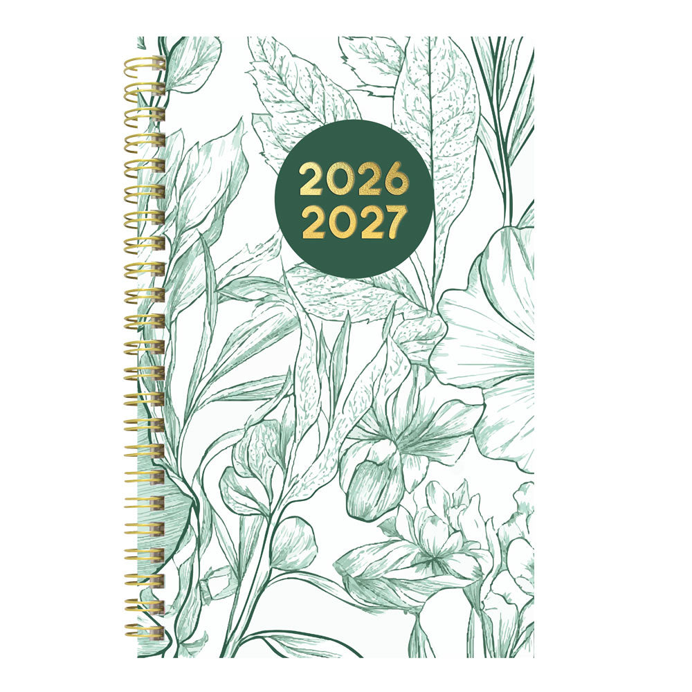 Blueline Academic Weekly Planner, Floral, 2026-2027 - Bilingual CA114BPM.02 #colour_floral-green