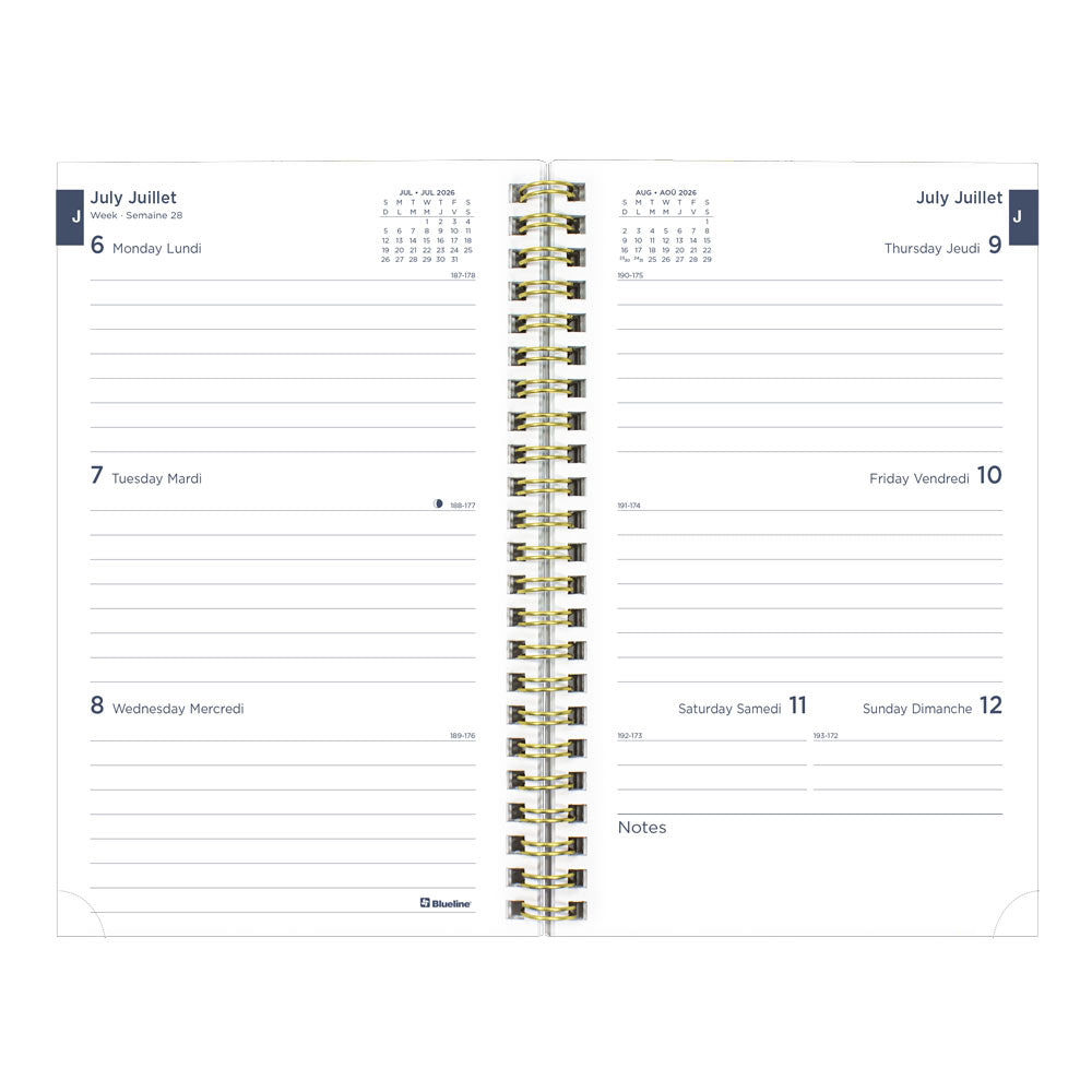Blueline Academic Weekly Planner, Floral, 2026-2027 - Bilingual CA114BPM.02 #colour_floral-green