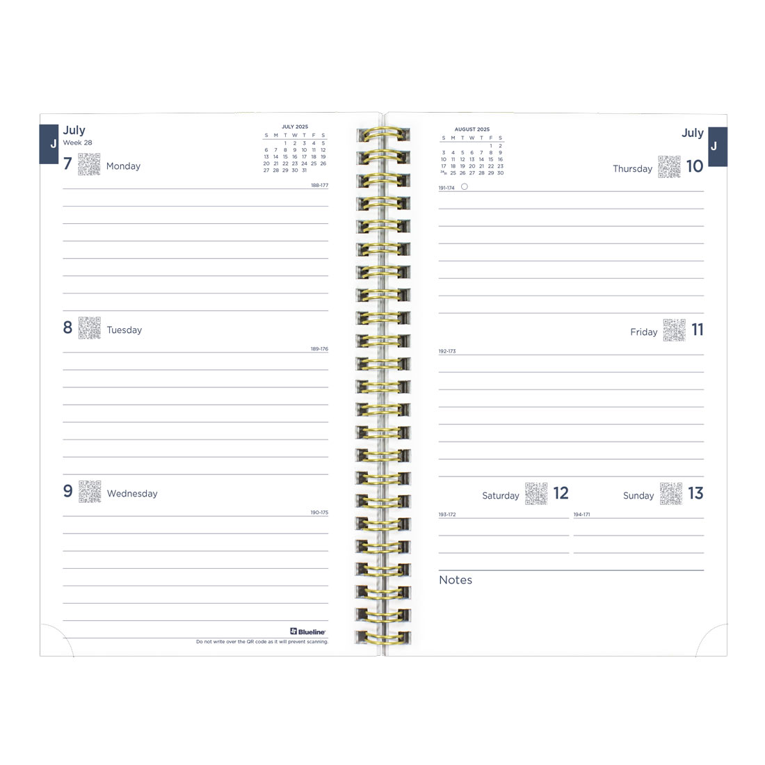 Academic Weekly Planner, Marble, 2025-2026, Blueline CA114PI-26 #colour_marble-green