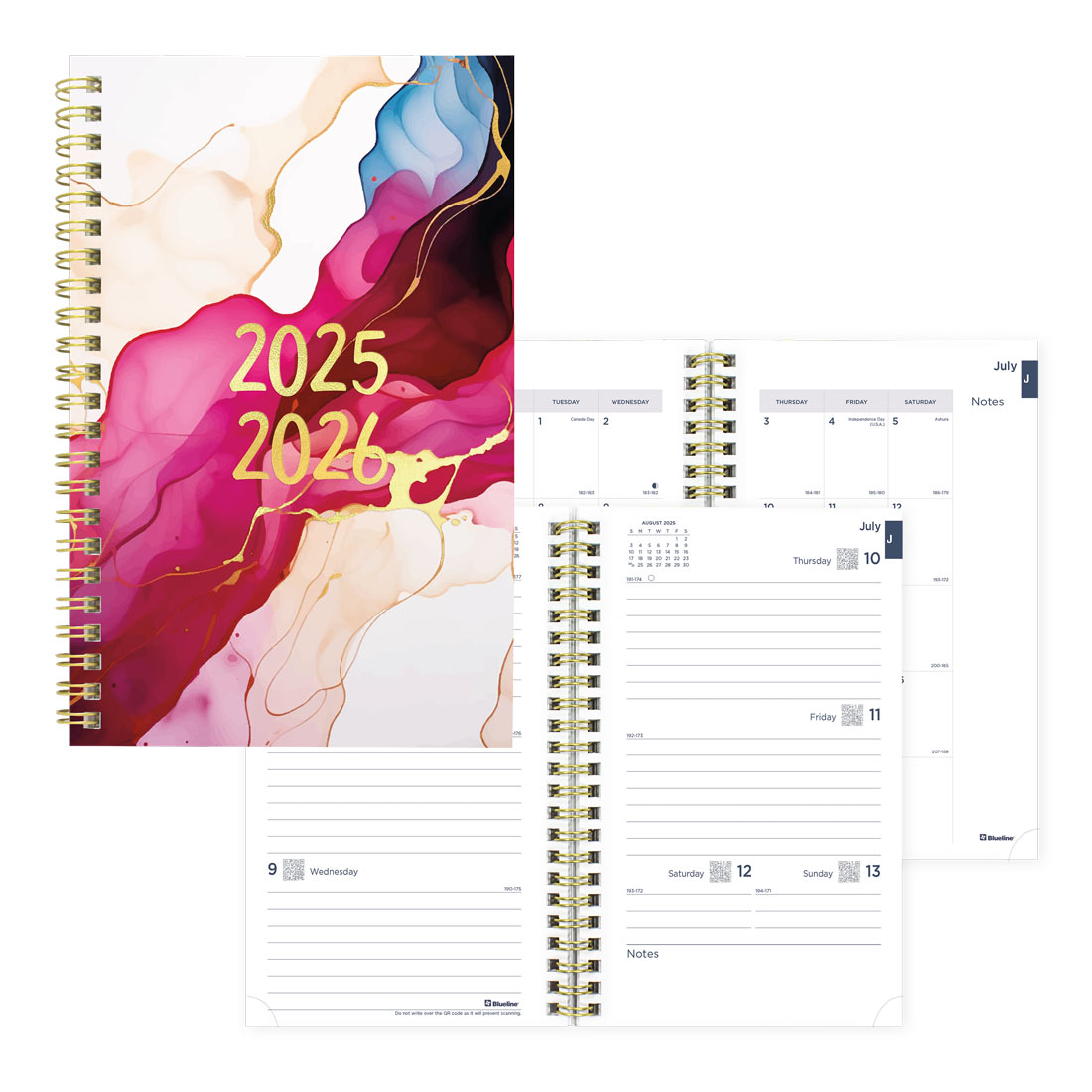 Academic Weekly Planner, Marble, 2025-2026, Blueline CA114PI-26 #colour_marble-pink