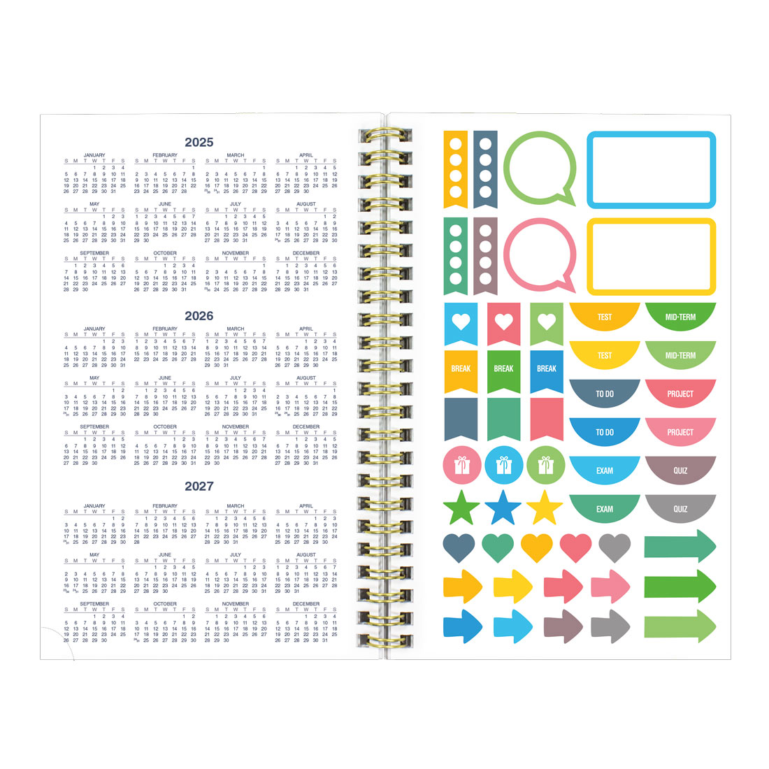 Academic Weekly Planner, Marble, 2025-2026, Blueline CA114PI-26 #colour_marble-pink