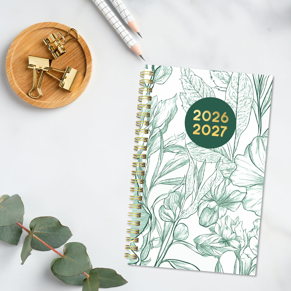 Blueline Academic Weekly Planner, Floral, 2026-2027, English CA114PM.02 CA114PM.02 #colour_floral-green