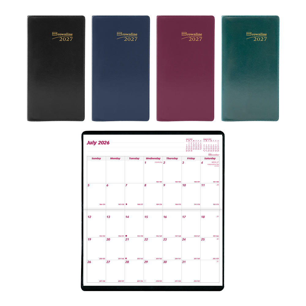 Brownline 18-Month Pocket Planner, Assorted Colors, 2026-2027 - English CA12.AST