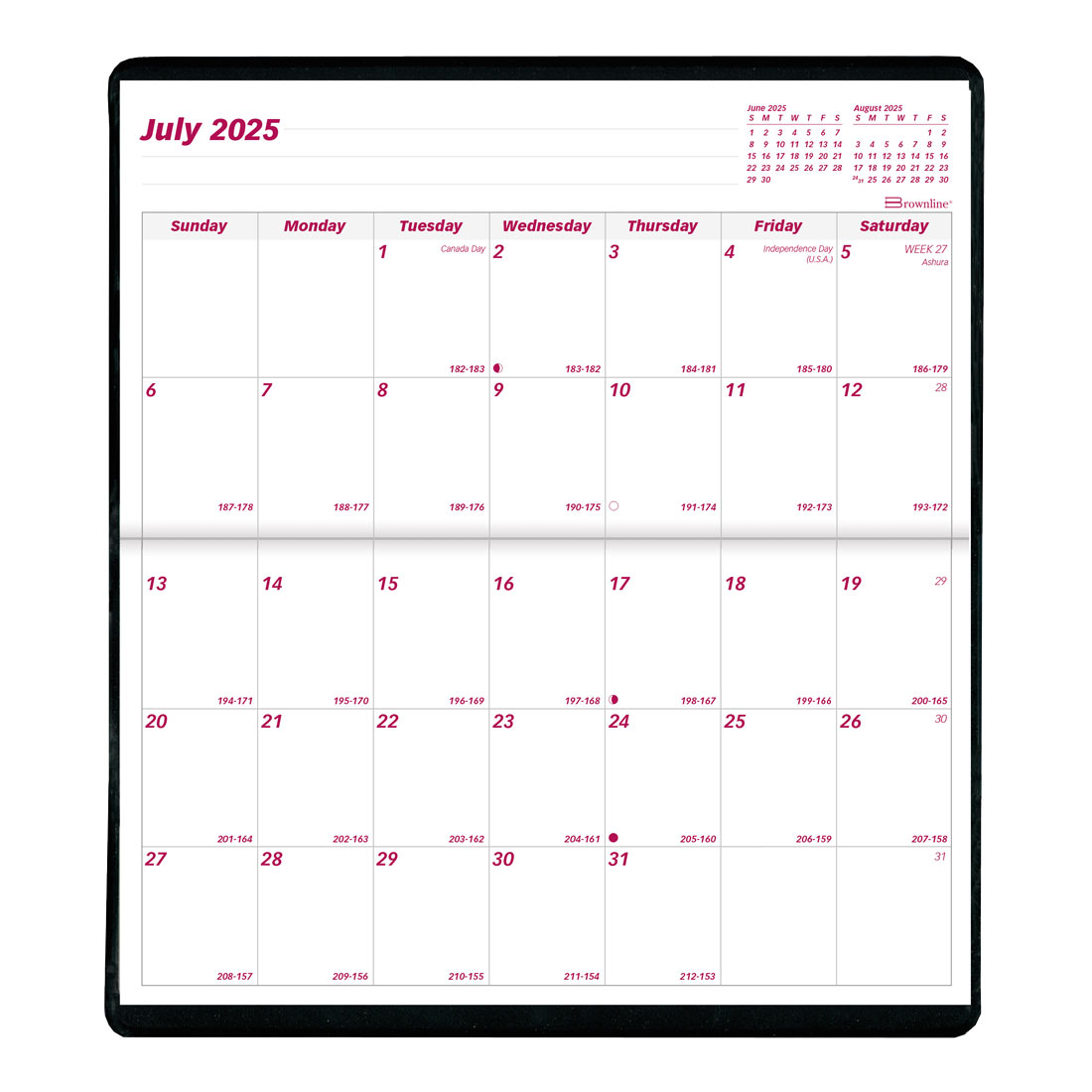18-Month Pocket Planner, 2025-2026, Assorted, Brownline CA12.AST-26