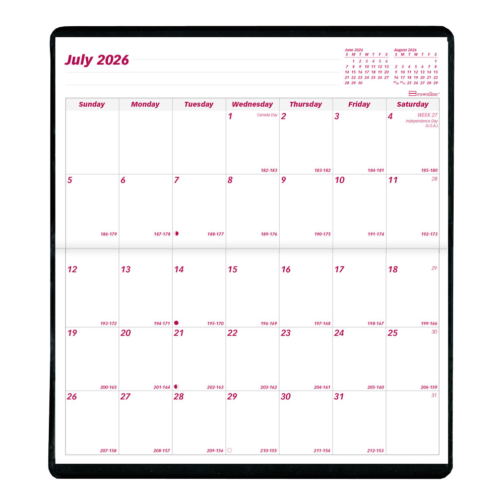 Brownline 18-Month Pocket Planner, Assorted Colors, 2026-2027 - English CA12.AST