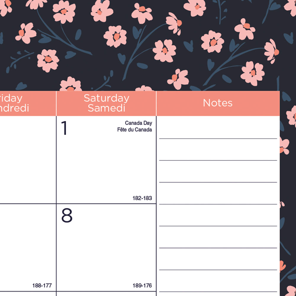 Blueline 18-Month Academic Monthly Desk Pad Calendar, Blossom, 2026-2027 - Bilingual CA1716BBD