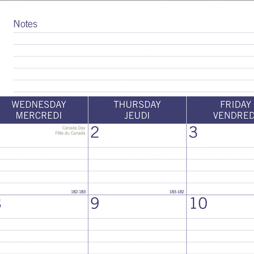 Blueline DuraGlobe™ Academic Monthly Desk Pad Calendar, Bamboo, 2026-2027 - Bilingual CA177227B