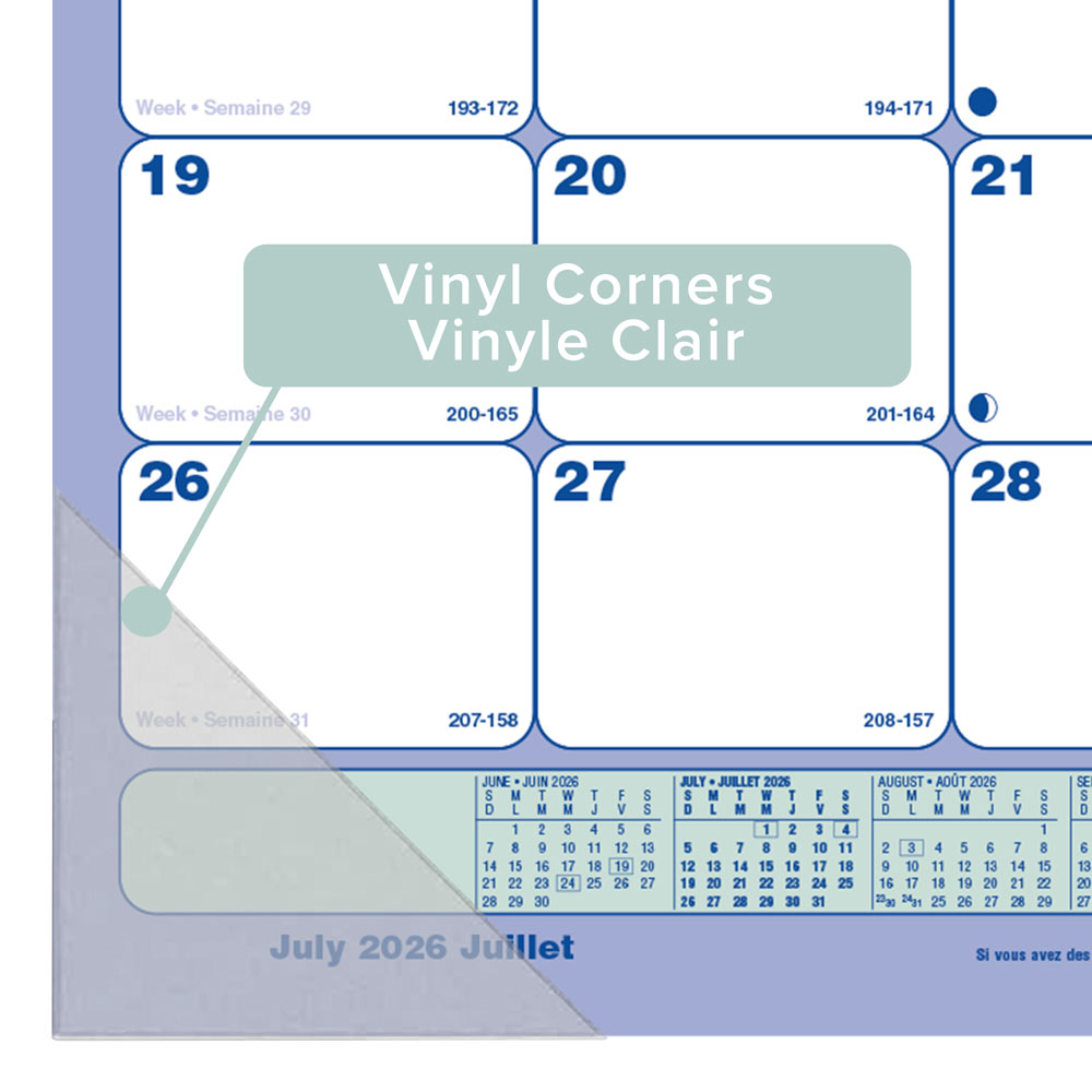 Blueline Academic Monthly Desk Pad Calendar, Classic, 2026-2027 - Bilingual CA181711B