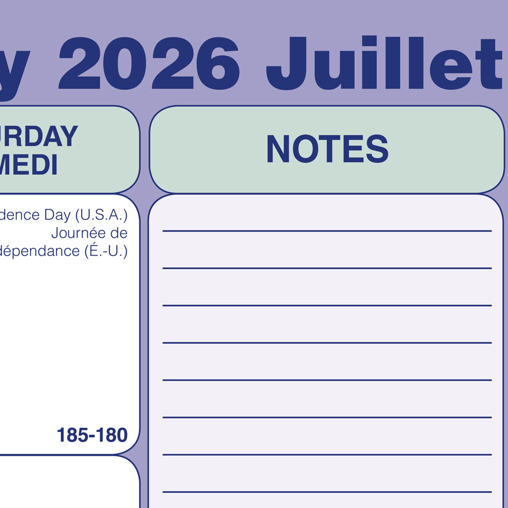 Blueline Academic Monthly Desk Pad Calendar, Classic, 2026-2027 - Bilingual CA181721B