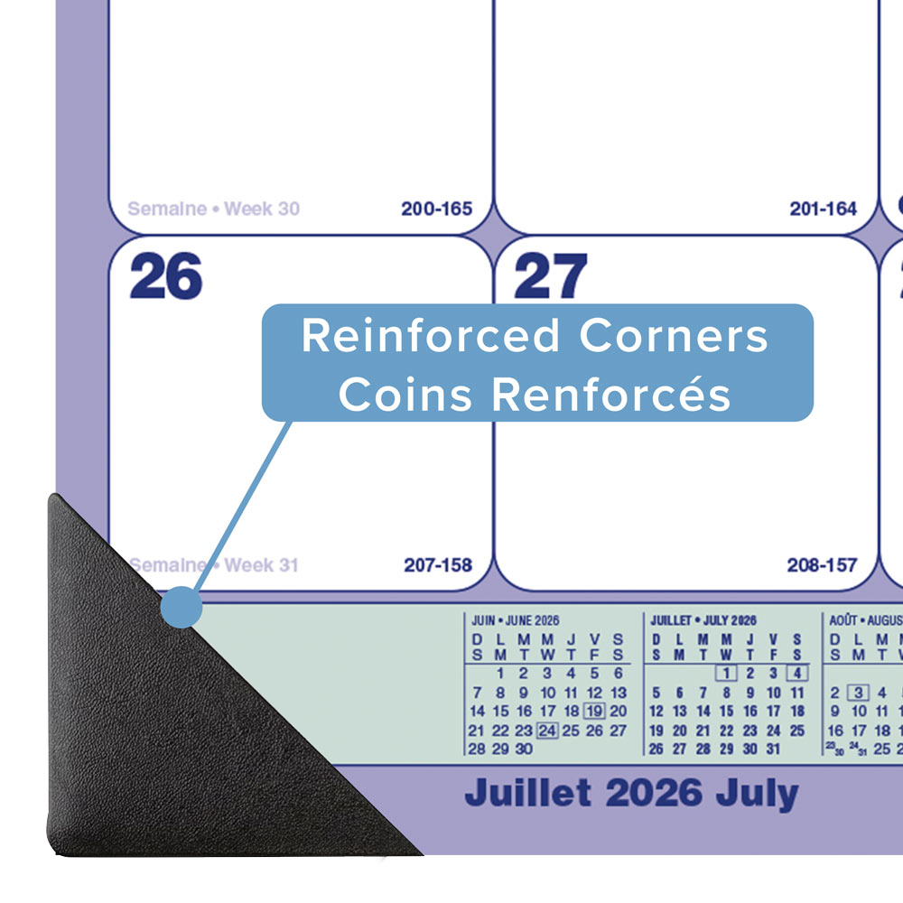 Blueline Academic Monthly Desk Pad Calendar, Classic, 2026-2027 - Bilingual CA181731B