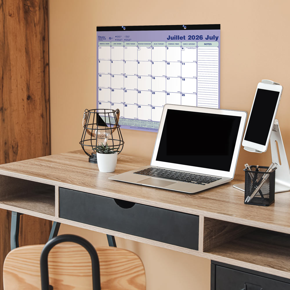 Blueline Academic Monthly Desk Pad Calendar, Classic, 2026-2027 - Bilingual CA181731B