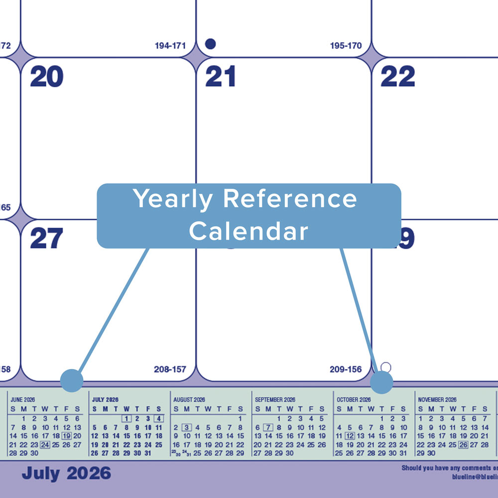 Blueline Academic Monthly Desk Pad Calendar, Classic, 2026-2027 CA181731
