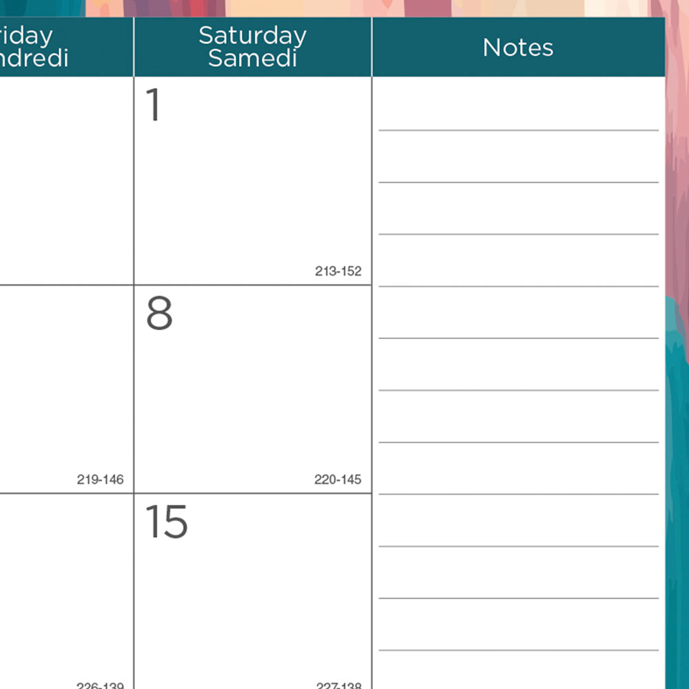 Blueline Academic Monthly Desk Pad Calendar, Splash, 2026-2027 - Bilingual CA194117B