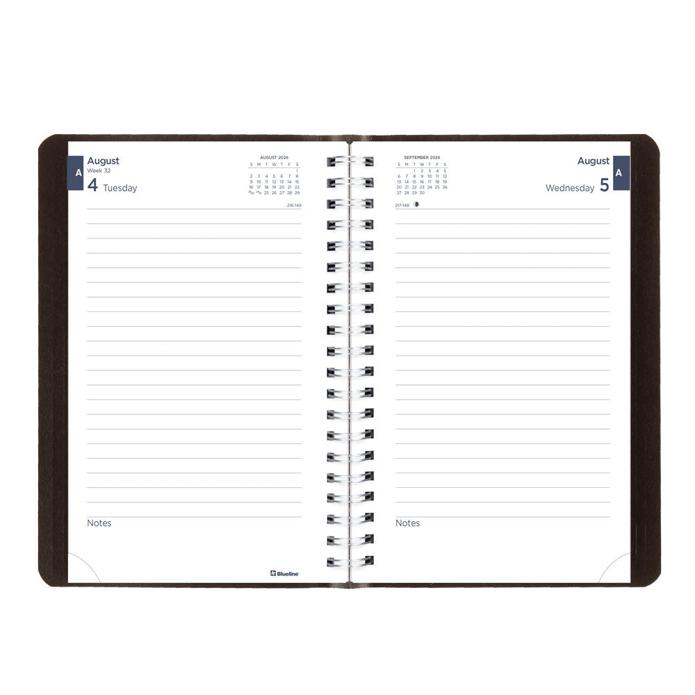 Blueline Academic Daily Planner, Classic Black, 2026-2027 - English CA201.BLK