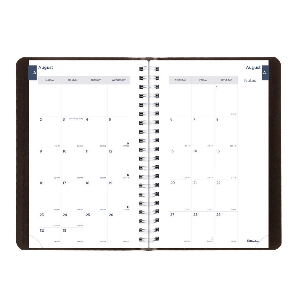 Blueline Academic Daily Planner, Classic Black, 2026-2027 - English CA201.BLK