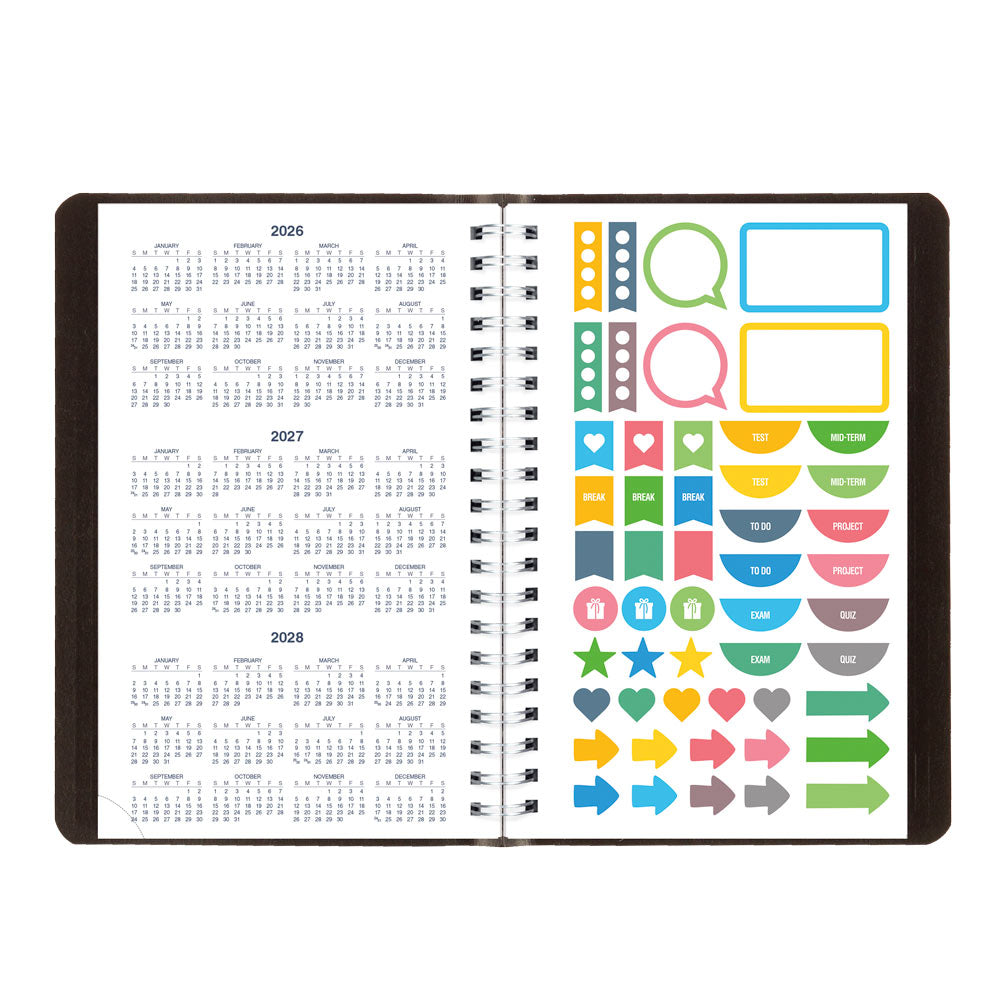 Blueline Academic Daily Planner, Classic Black, 2026-2027 - English CA201.BLK