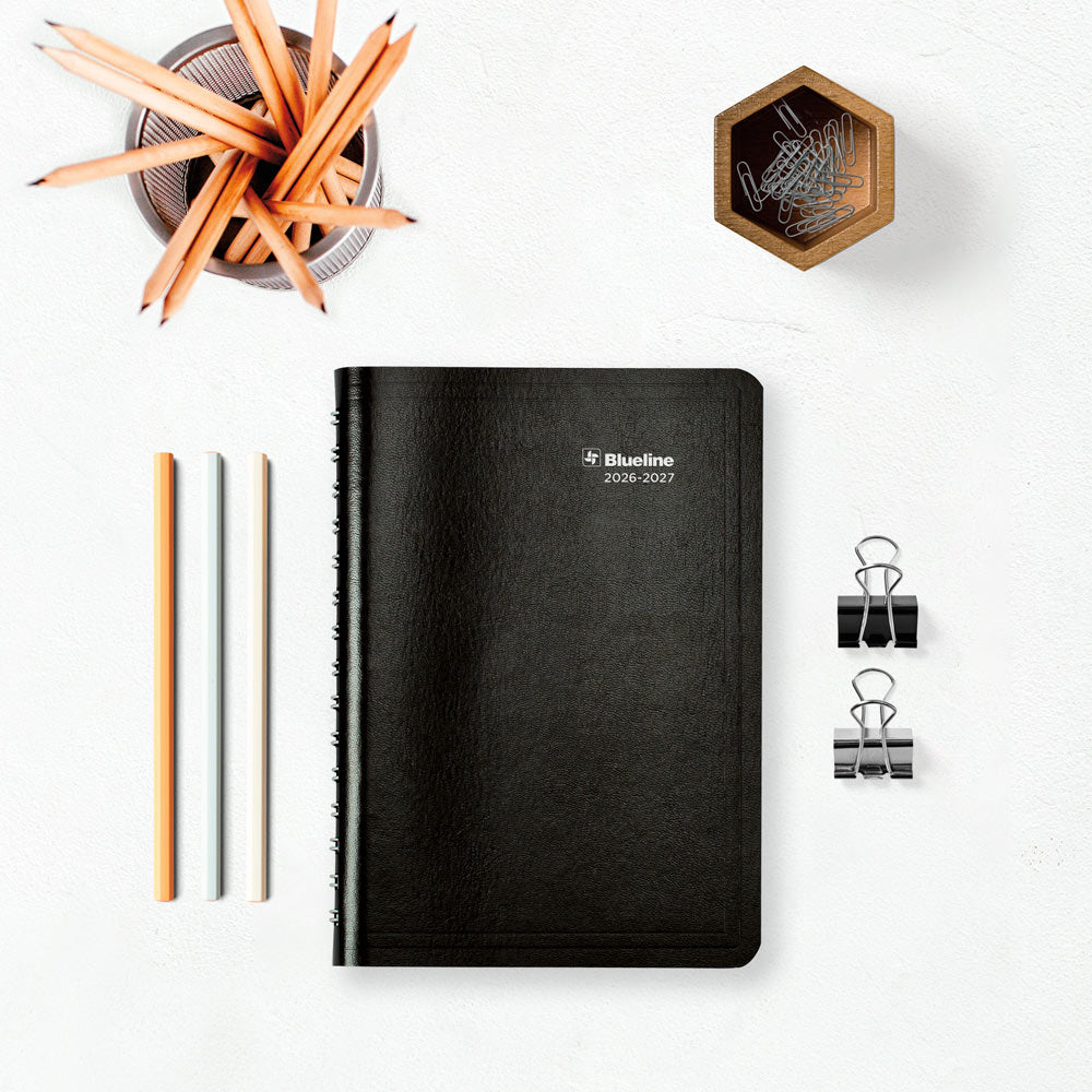 Blueline Academic Daily Planner, Classic Black, 2026-2027 - English CA201.BLK
