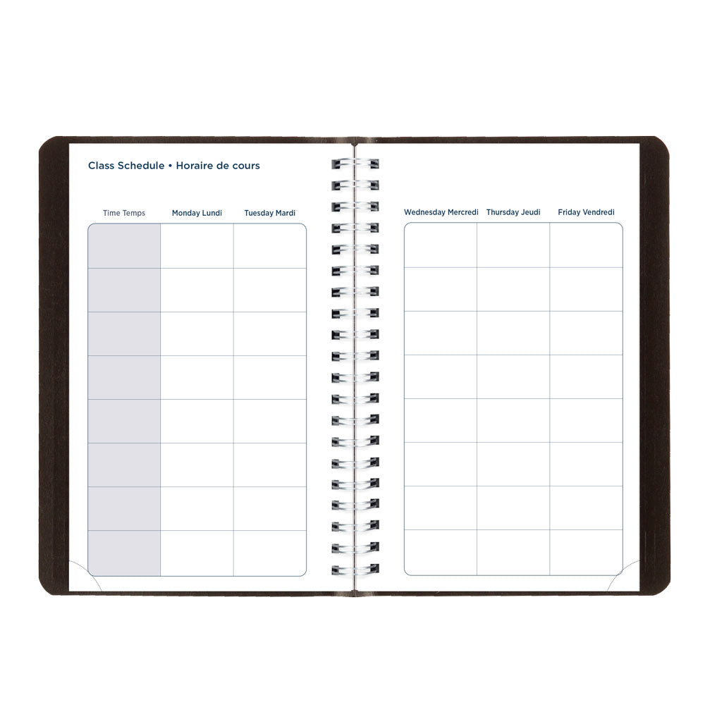 Blueline Academic Daily Planner, Classic Black, 2026-2027 - Bilingual CA201B.BLK