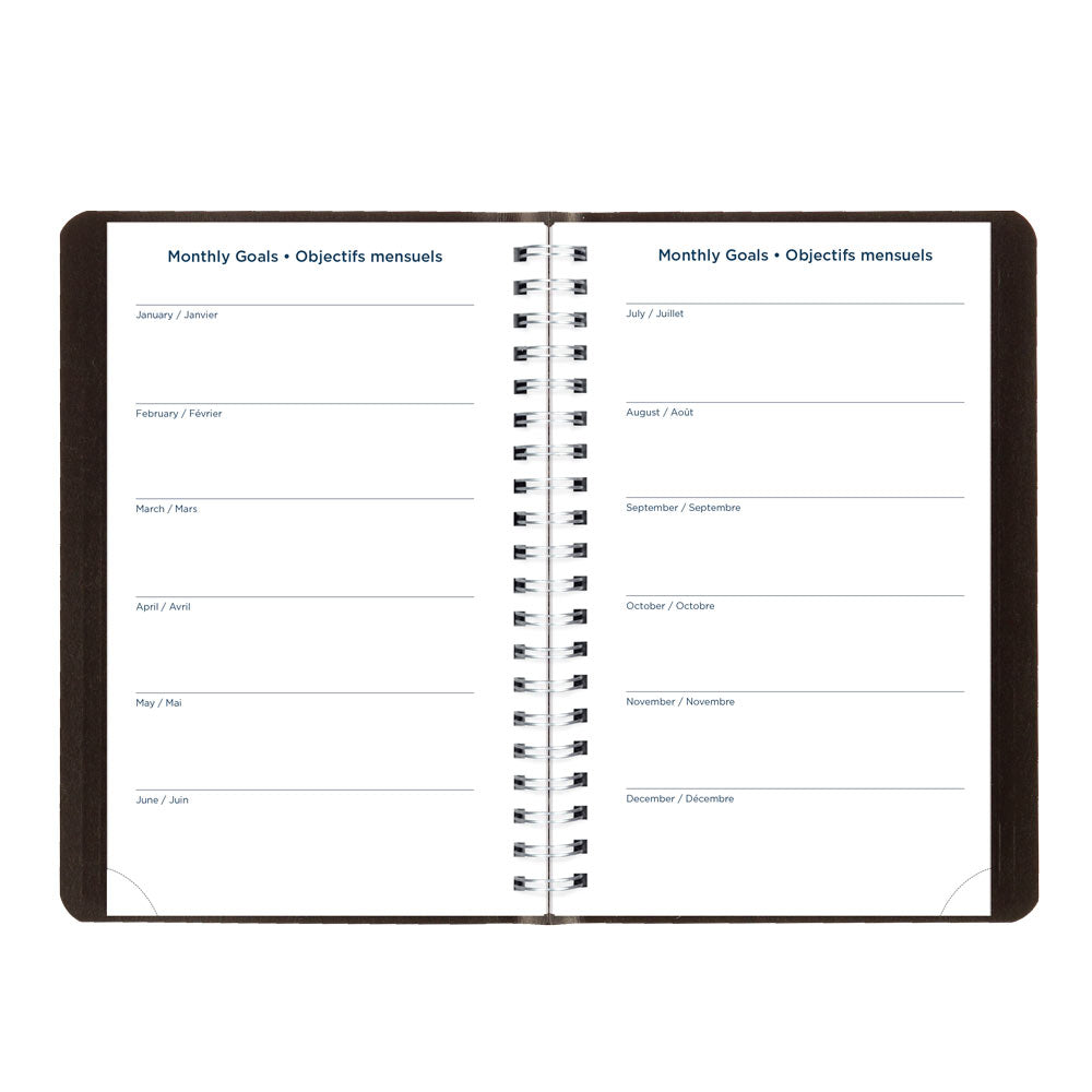 Blueline Academic Daily Planner, Classic Black, 2026-2027 - Bilingual CA201B.BLK