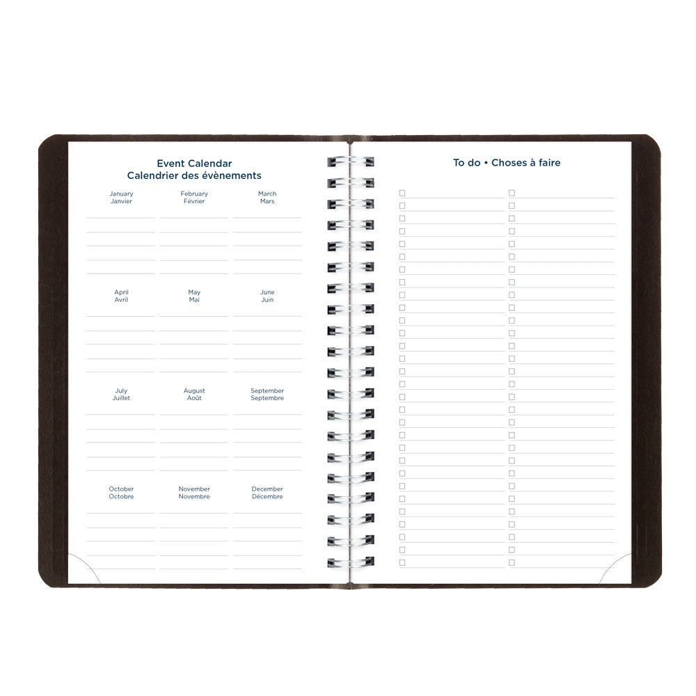 Blueline Academic Daily Planner, Classic Black, 2026-2027 - Bilingual CA201B.BLK