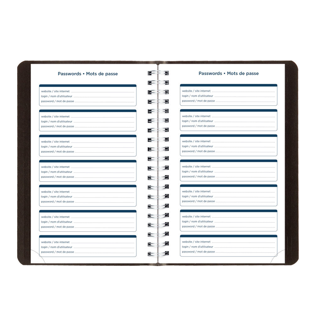 Blueline Academic Daily Planner, Classic Black, 2026-2027 - Bilingual CA201B.BLK