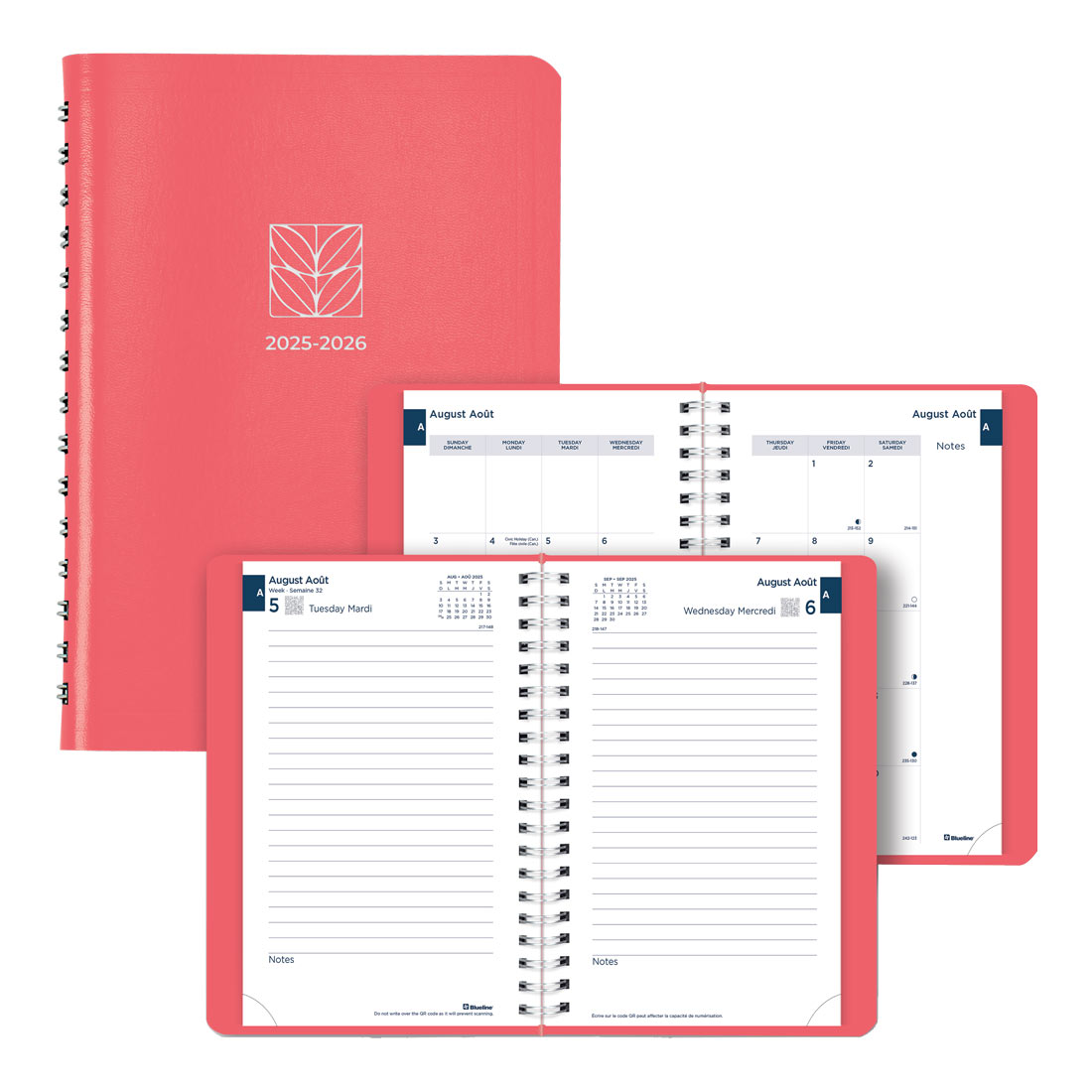 Academic Daily Planner, Fashion, 2025-2026 - Bilingual - Blueline CA201BF-26 #colour_fashion pink