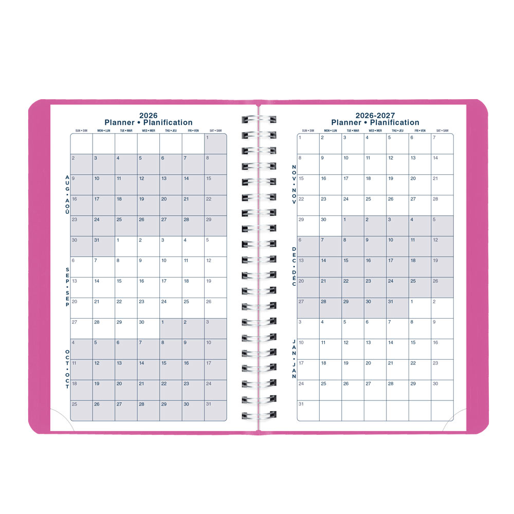 Blueline Academic Daily Planner, Fashion, 2026-2027 - Bilingual CA201BF.01 #colour_fashion-pink