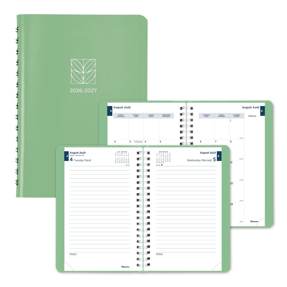 Blueline Academic Daily Planner, Fashion, 2026-2027 - Bilingual CA201BF.03 #colour_fashion-green