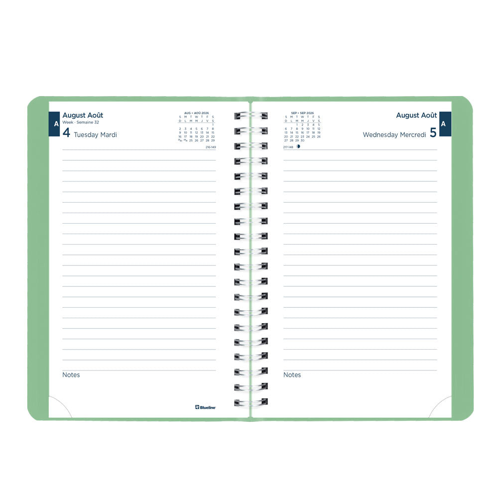 Blueline Academic Daily Planner, Fashion, 2026-2027 - Bilingual CA201BF.03 #colour_fashion-green