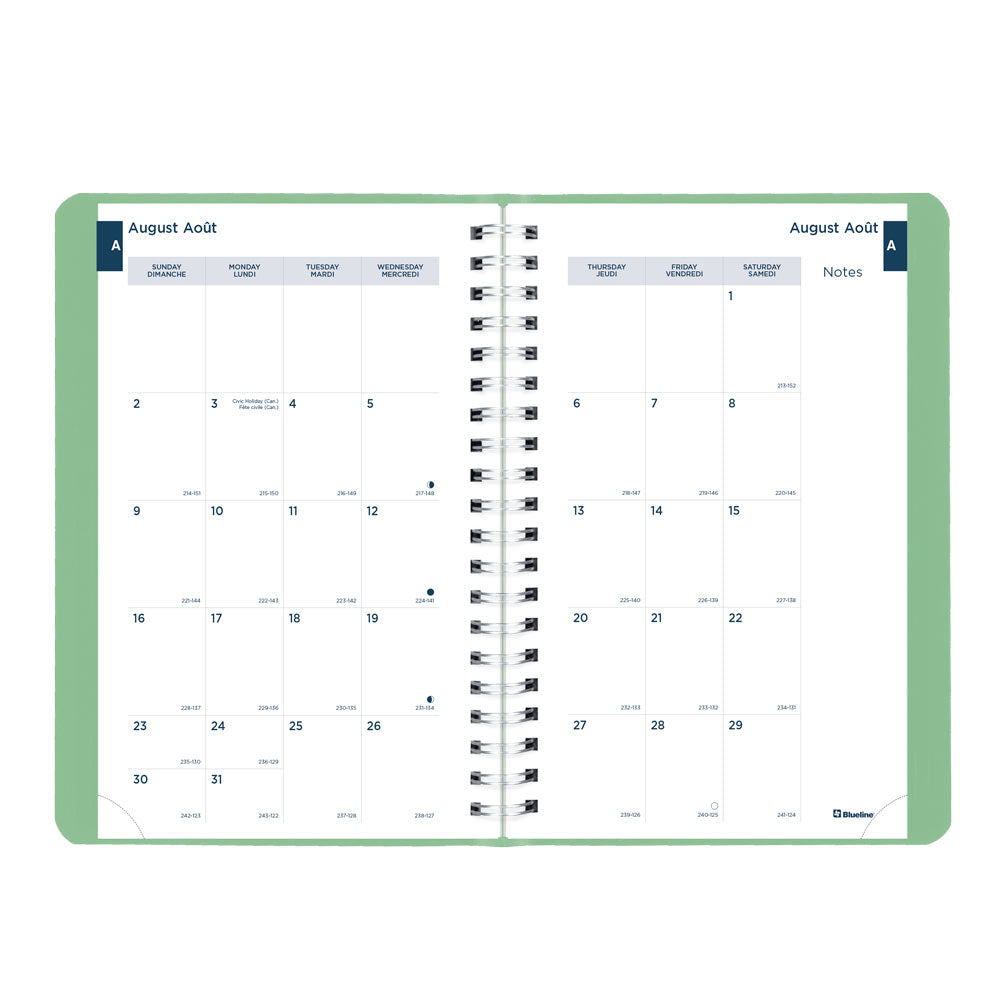Blueline Academic Daily Planner, Fashion, 2026-2027 - Bilingual CA201BF.03 #colour_fashion-green