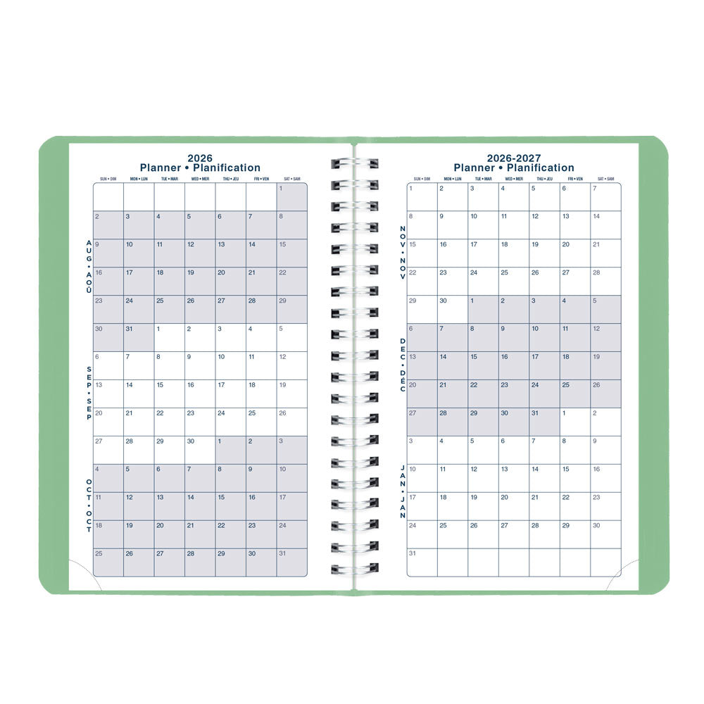Blueline Academic Daily Planner, Fashion, 2026-2027 - Bilingual CA201BF.03 #colour_fashion-green