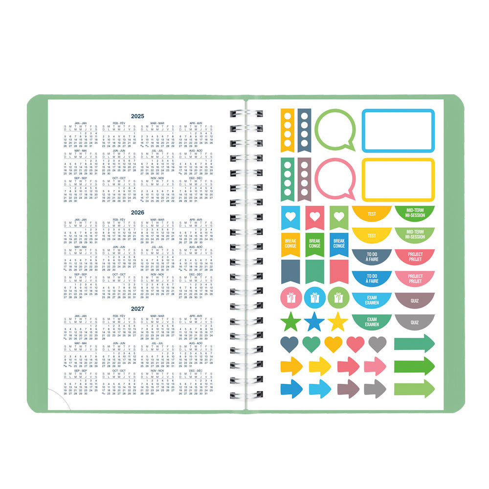 Blueline Academic Daily Planner, Fashion, 2026-2027 - Bilingual CA201BF.03 #colour_fashion-green