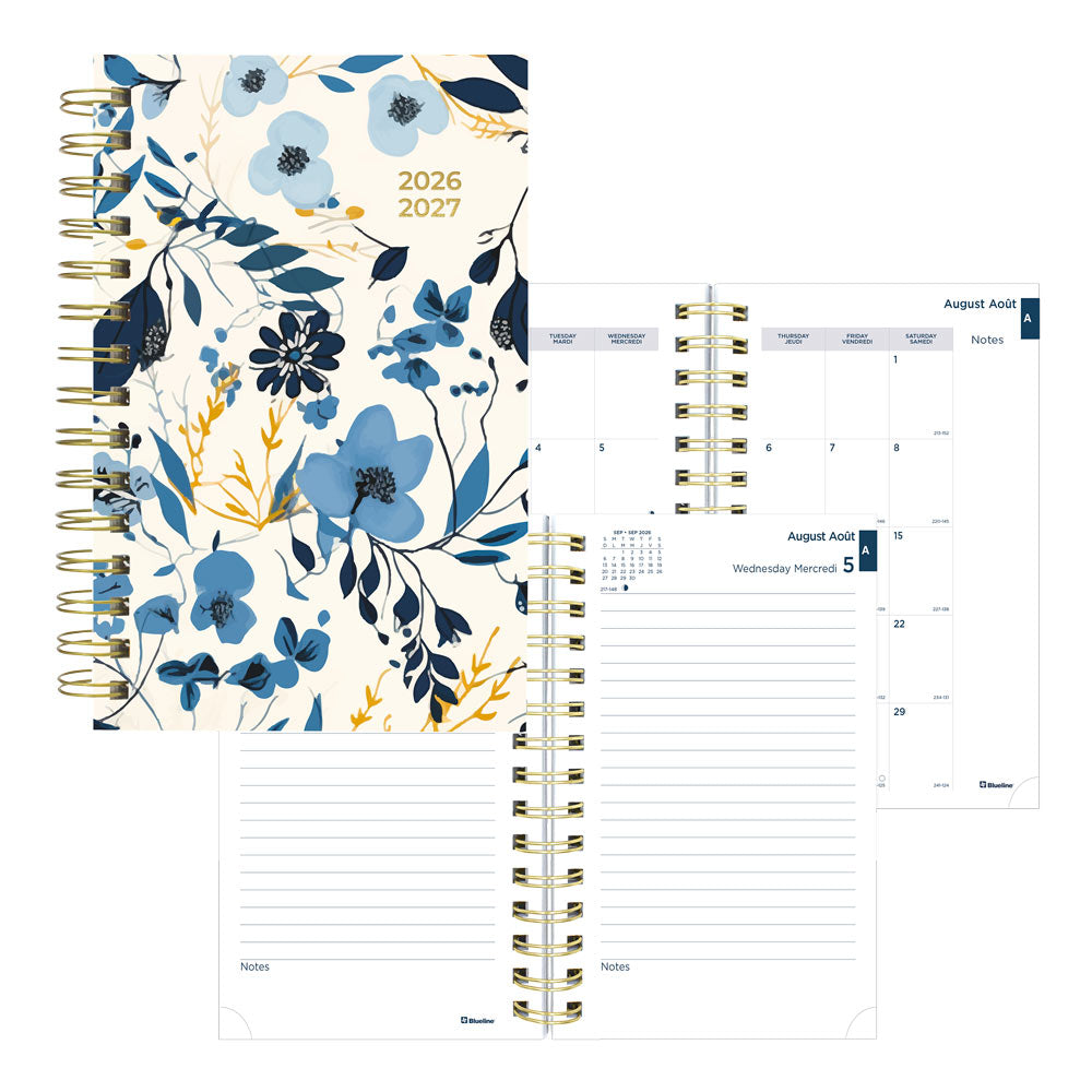 Blueline Academic Daily Planner, Blossom, 2026-2027 - Bilingual CA214BPG.01 #colour_blossom-yellow