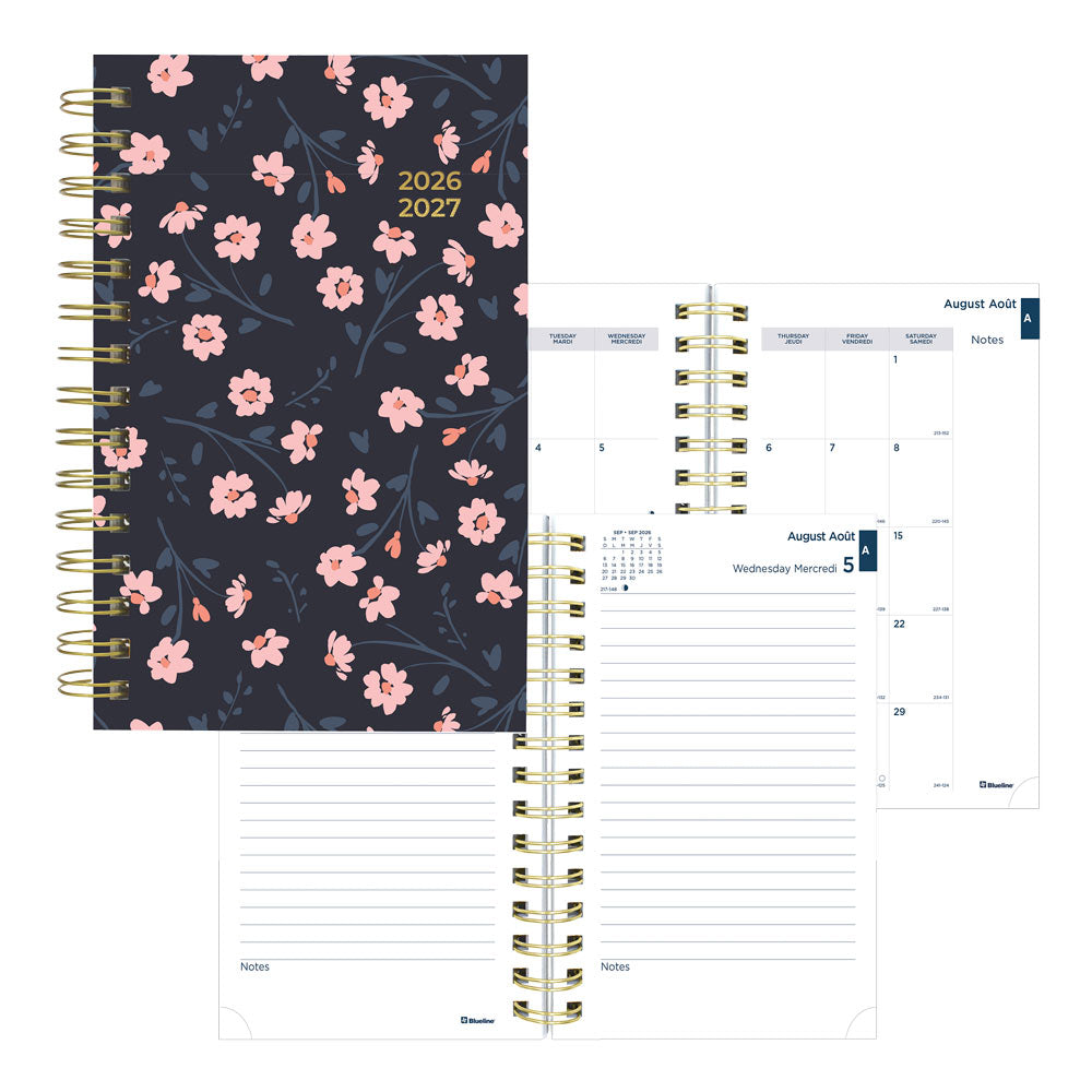 Blueline Academic Daily Planner, Blossom, 2026-2027 - Bilingual CA214BPG.02 #colour_blossom-pink