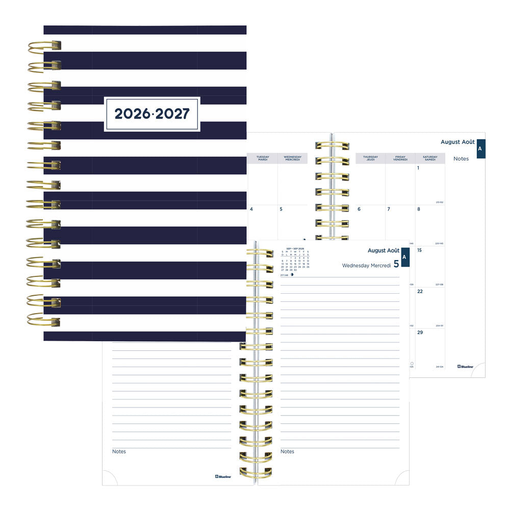 Blueline Academic Daily Planner, Nautical, 2026-2027 - Bilingual CA214BPH.02 #colour_cabana