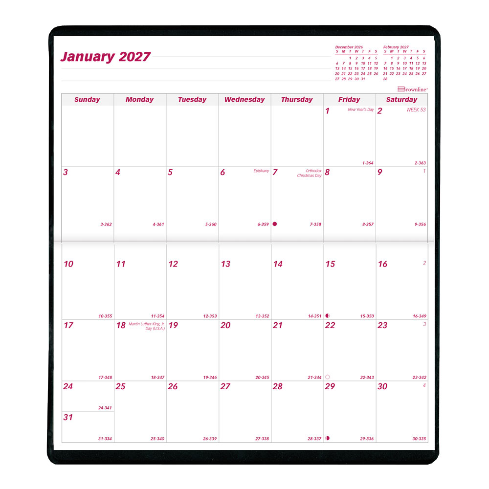 Brownline Monthly Two-Year Pocket Planner, Assorted Colours, 2027-2028 - English CA24.AST
