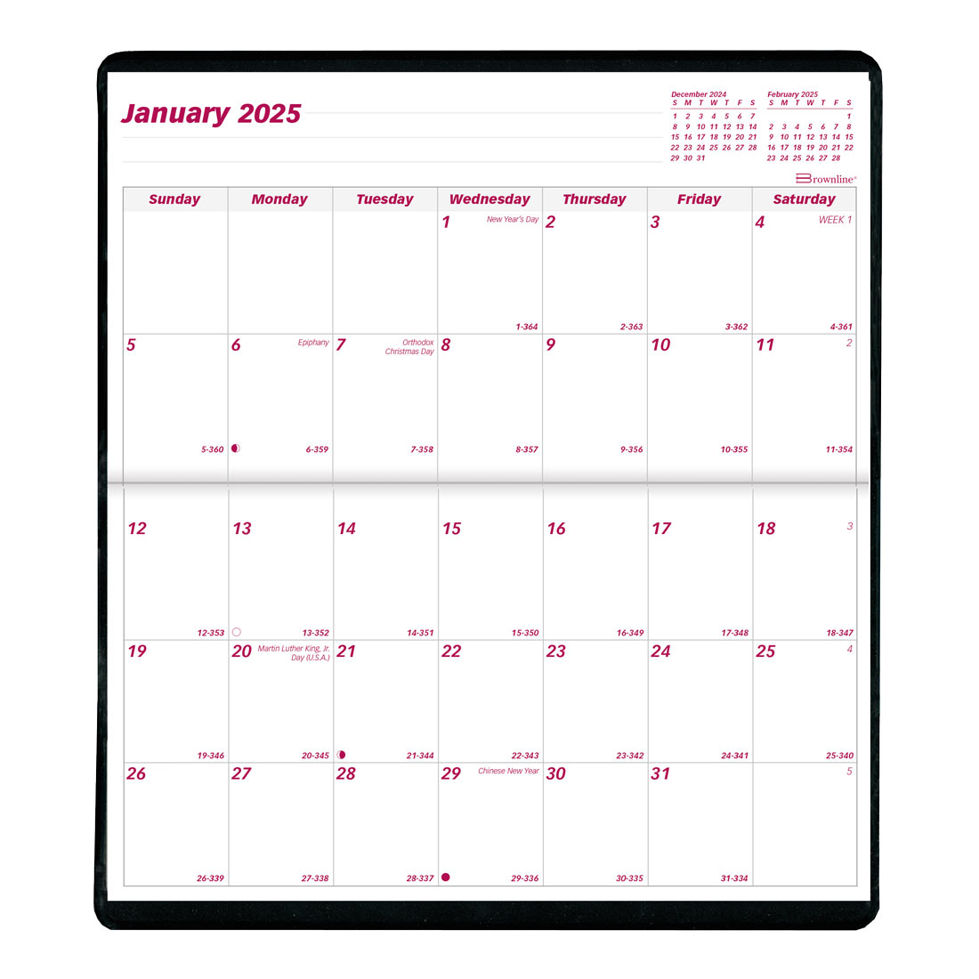 Two-Year Monthly Pocket Planner, Assorted Colors, 2026-2027, Brownline CA24.AST-26