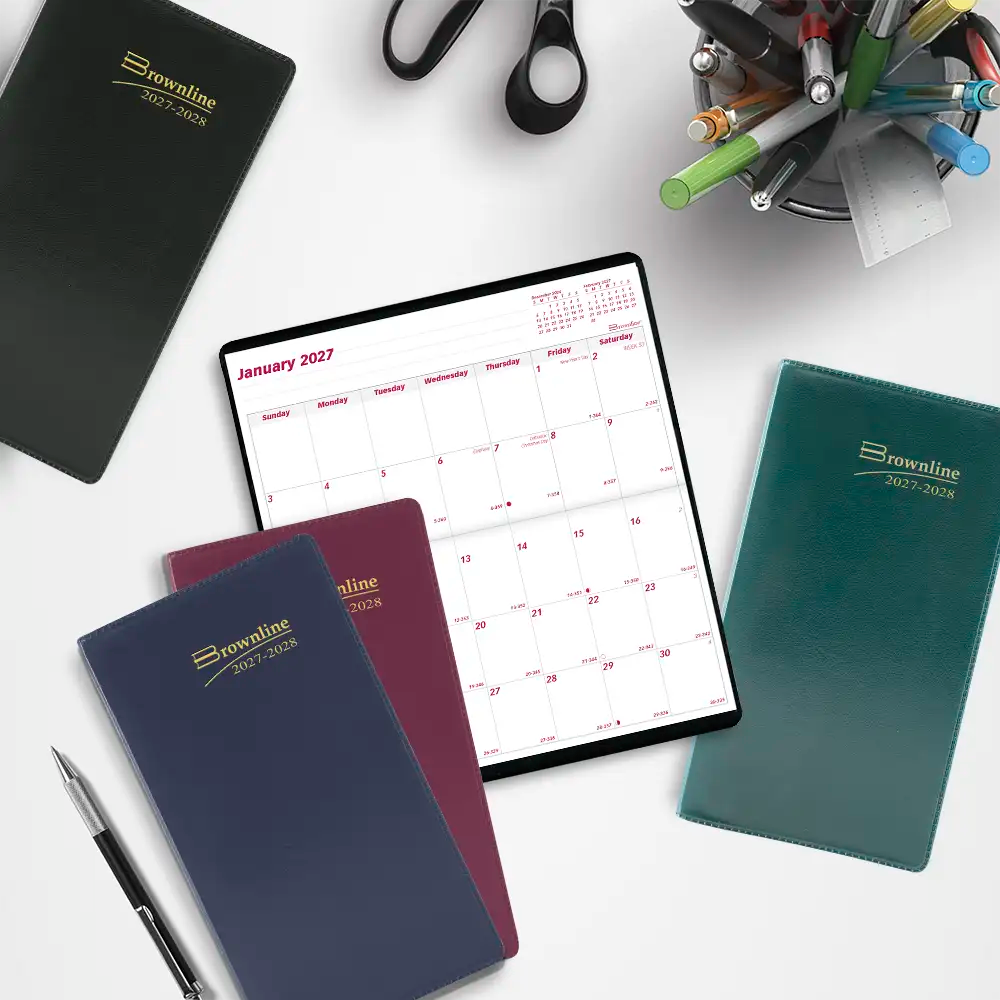 Brownline Monthly Two-Year Pocket Planner, Assorted Colours, 2027-2028 - English (CA24.AST-27)
