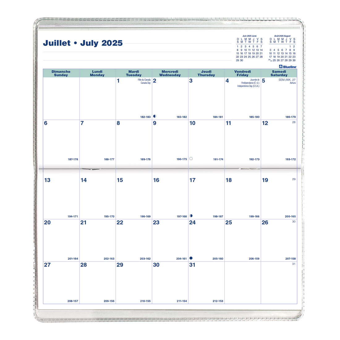 18-Month Pocket Planner, Assorted Designs - Animals, 2025-2026 - Bilingual - Blueline CA412B.ASX-26