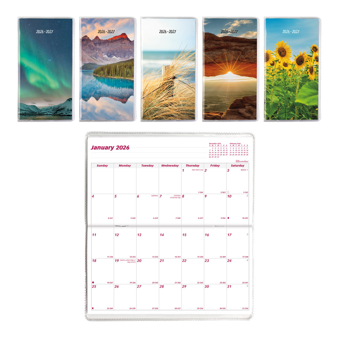 Two-Year Monthly Pocket Planner, Assorted Designs 2026-2027, Brownline CA424.ASX-26 #colour_default-title
