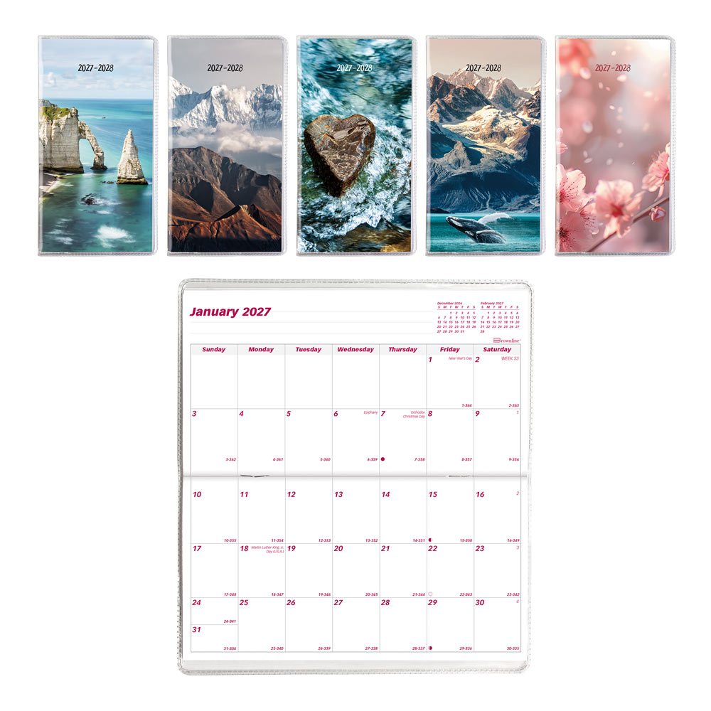 Brownline Monthly Two-Year Pocket Planner, Assorted Designs, 2027-2028, English CA424.ASX