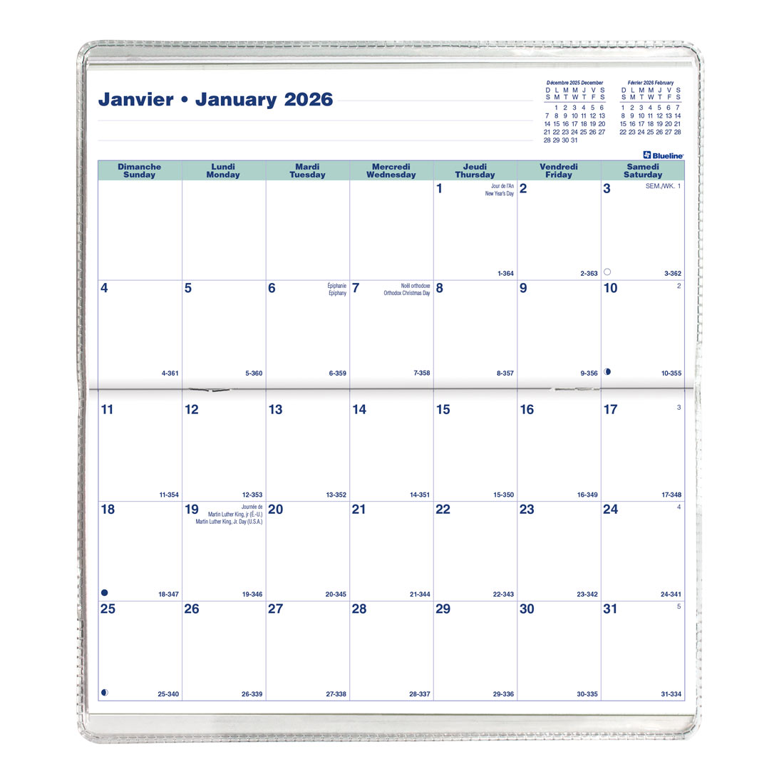 Two-Year Monthly Pocket Planner, Assorted Designs, 2026-2027 - Bilingual - Blueline CA424B.ASX-26
