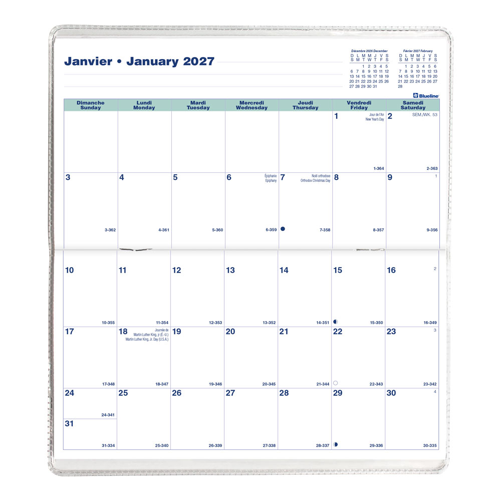 Blueline Two-Year Monthly Pocket Planner, Assorted Designs, 2027-2028, Bilingual CA424B.ASX