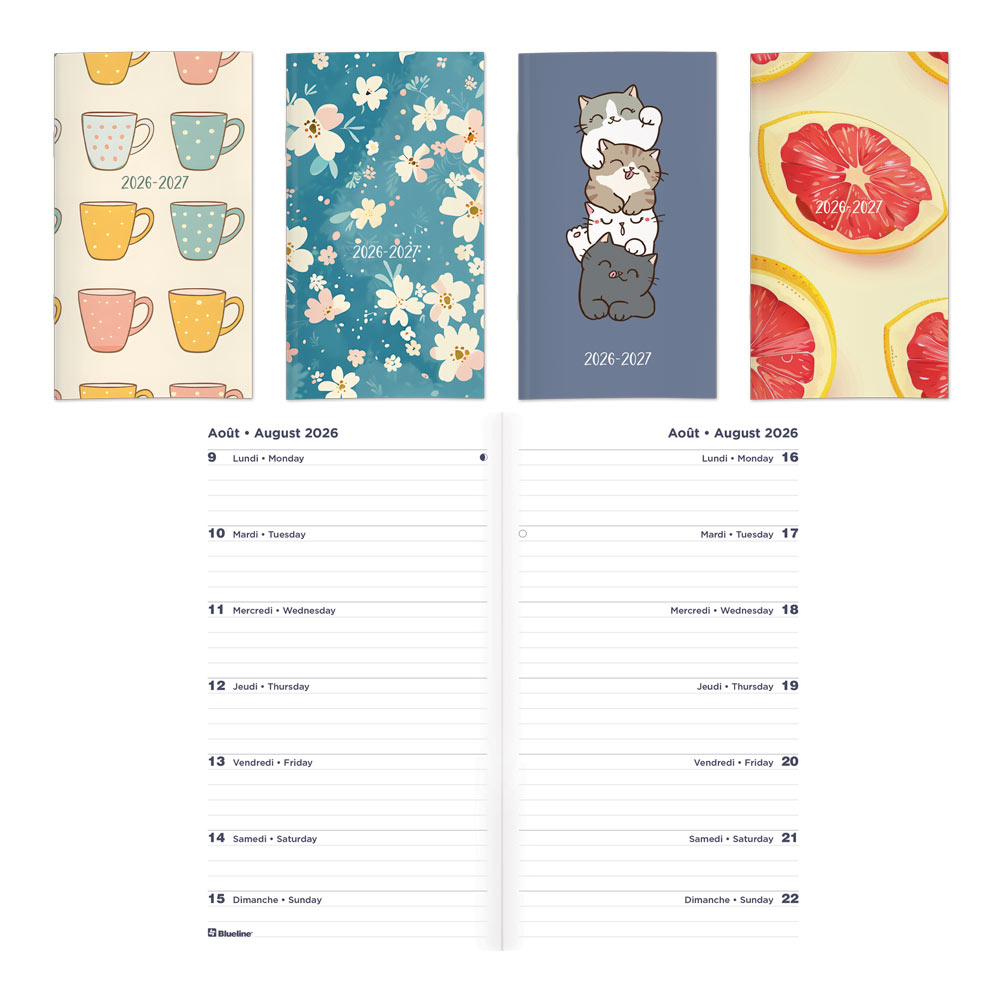 Blueline 17-Month Two-Week Pocket Planner, Assorted Designs, 2026-2027, Bilingual CA5626B.ASX
